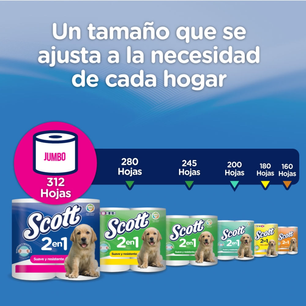 Comprar Papel Higiénico Scott 2 en 1 Doble Hoja - 24 Rollos | Walmart ...