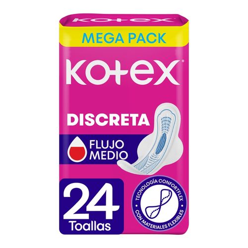 Toalla femenina Kotex discret ultrafina - 24 Uds