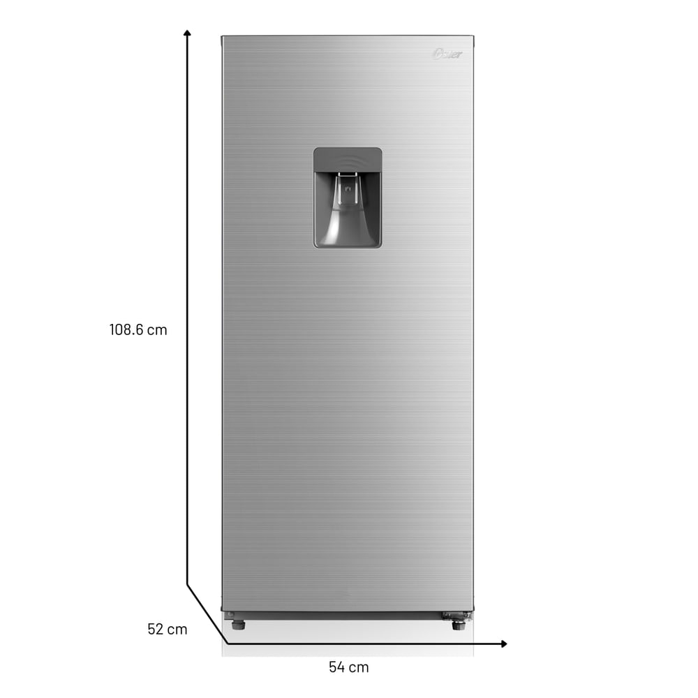 rehima Refrigeradora Defrost Oster OS-DFMI187VD plateada con dispensador