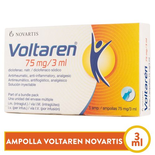 Voltaren 75mg/3ml caja 5 ampollas inyectables - Precio indicado por ampolla