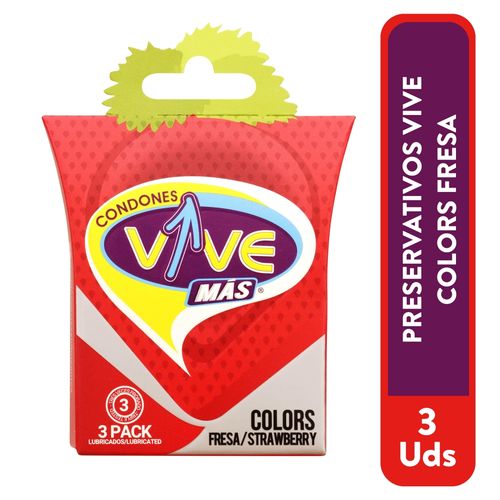 Preservativos Vive sabor fresa - 3 Uds