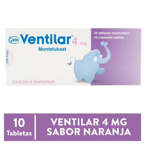 Ventilar Gutis 4 Mg X 10 Tabletas