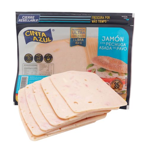 Jamón Cinta Azul Pechuga de Pavo Asada - 454 g