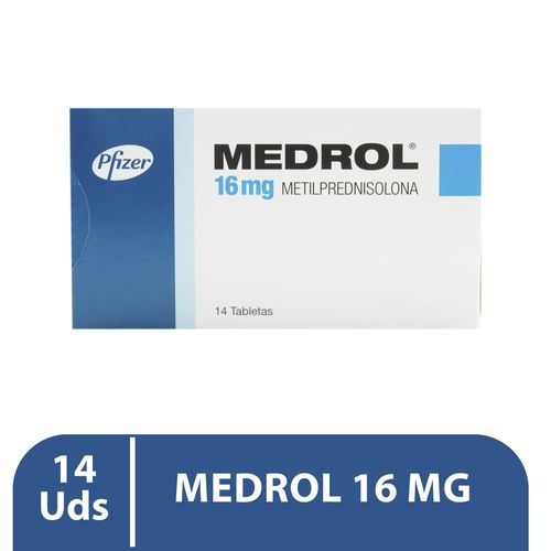 Medrol Pfizer 16 Mg, Precio indicado por unidad