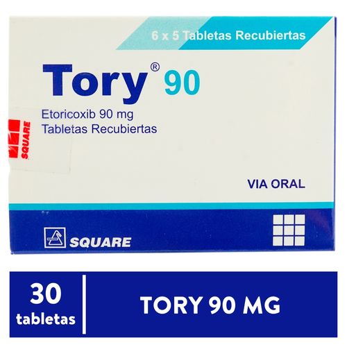 Tory Square 90 Mg, Precio indicado por unidad