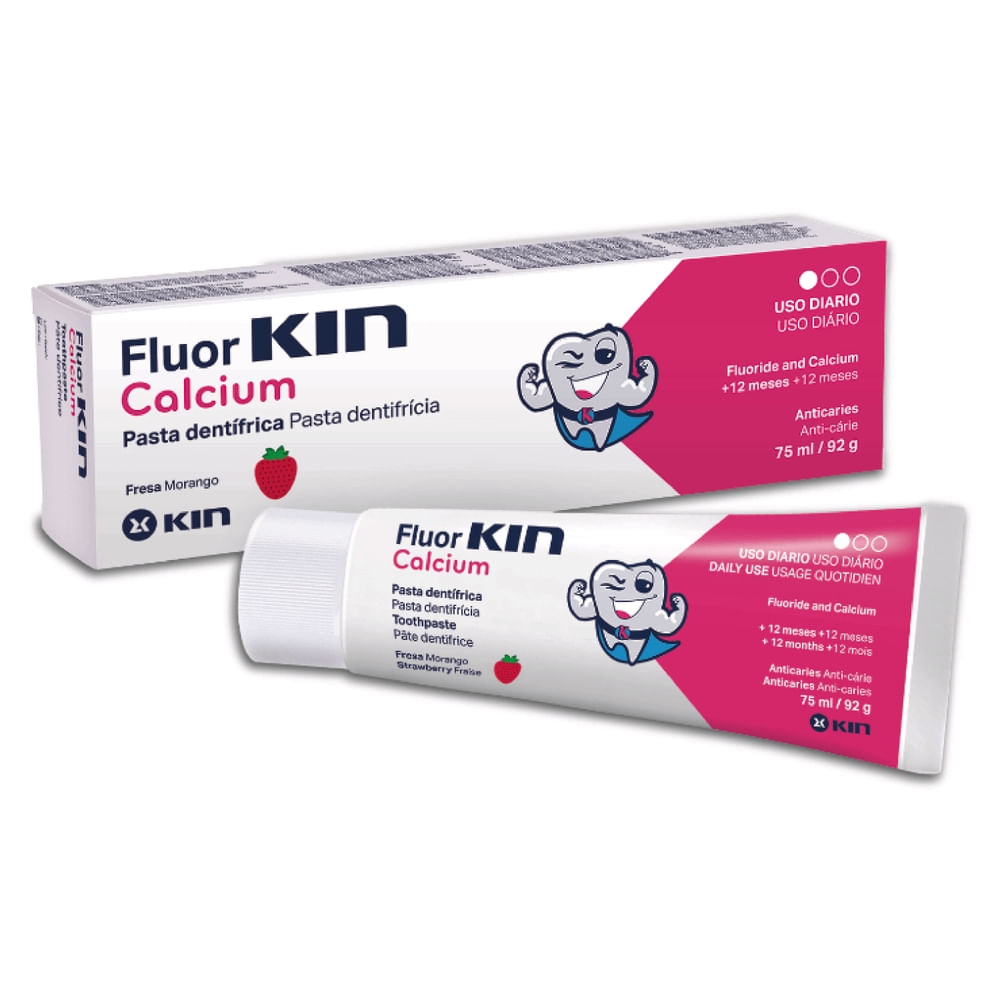 Comprar Pasta dental Fluor Kin infantil sabor fresa mayores de 12 meses ...
