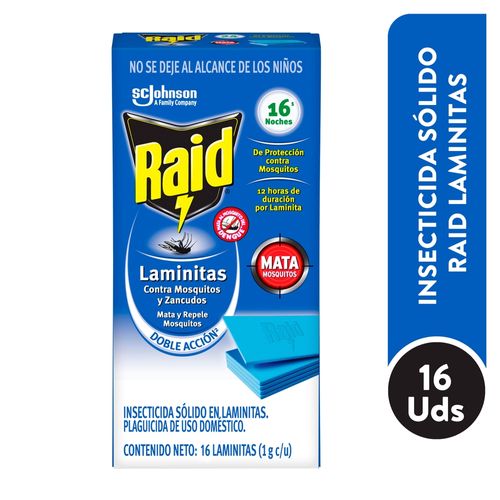 Repelente de Area Repuesto Raid Laminitas - 16 Uds