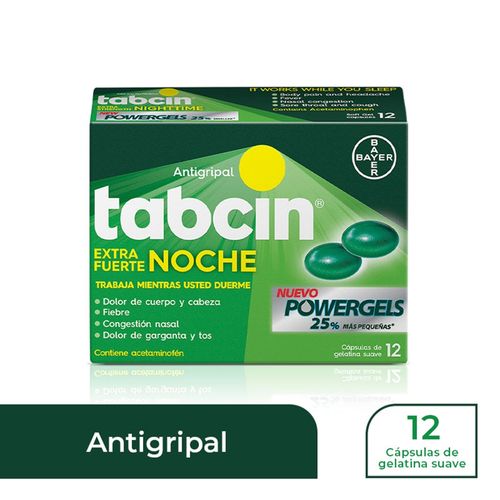 Antigripal Bayer Tabcin noche -12 cápsulas