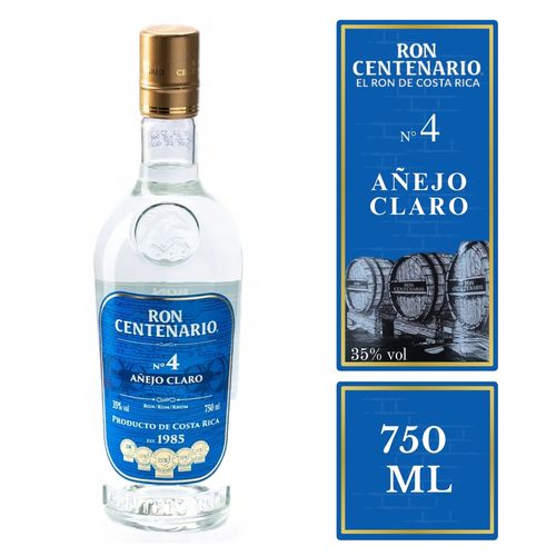 Ron Centenario Blanco Añejo Claro 4 años - 750 ml