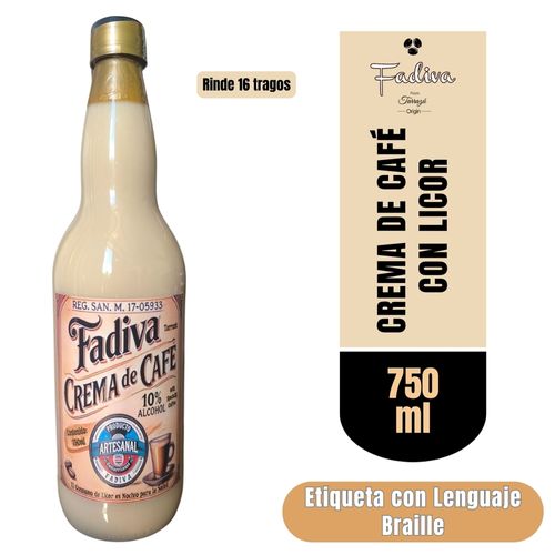 Crema de Café Fadiva Tarrazú con Licor - 750 ml