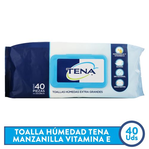 Toalla Tena humeda manzana vitamina E - 40 Uds