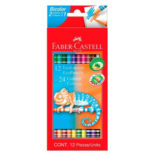 Lapices Faber Castell Ecolapices Bicolores 2en1 Caja - 12 Unidades