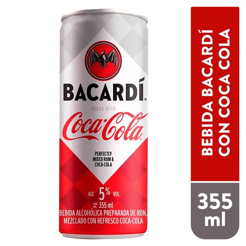 Bebida Preparada Ron Bacardi & Coca Cola Mixed - 355 ml