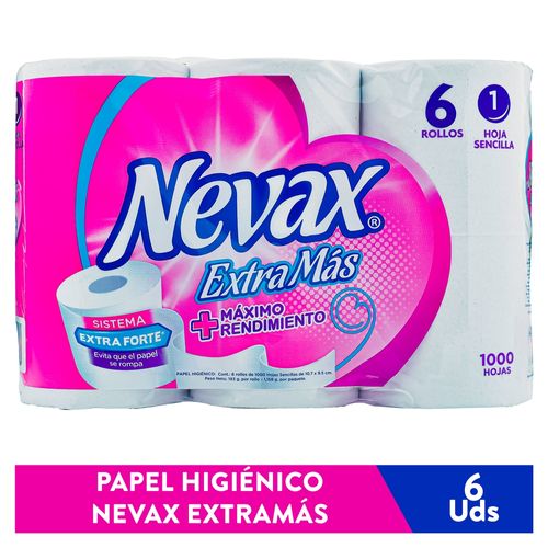 Papel Higiénico Nevax Extramás - 6 Rollos
