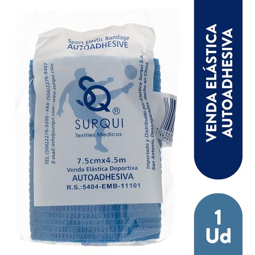 Venda Autoadhesiva Surqui 7.5cm x 4m Azul, Precio indicado por unidad