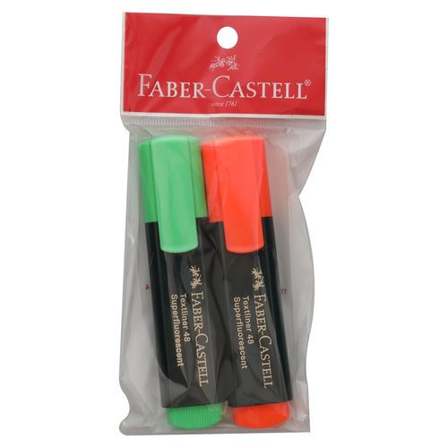 Resaltador Faber Castell Textliner 1548 Verde/Naranja Blister 2 Unidades