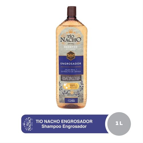 Shampoo Tío Nacho Engrosador Jalea Real+ Extracto de Ortiga - 1L
