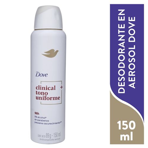 Desodor Dove Clinical Ton Unif Aer 150ml