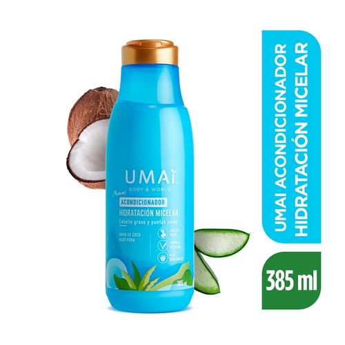 Acondicionador UMAI Hidratación Micelar Cabello dañado y seco - 385 ml