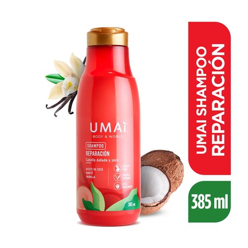 Shampoo UMAI Reparación, cabello dañado y seco - 385 ml