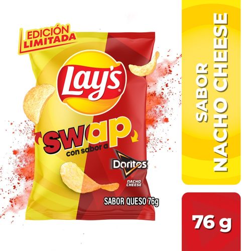 Snacks Frito Lay Papa Lays SWAP con sabor a Doritos Nacho Cheese - 76 g