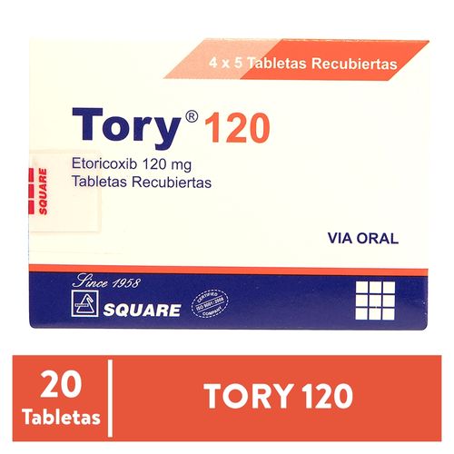 Tory Square 120 Mg, Precio indicado por unidad