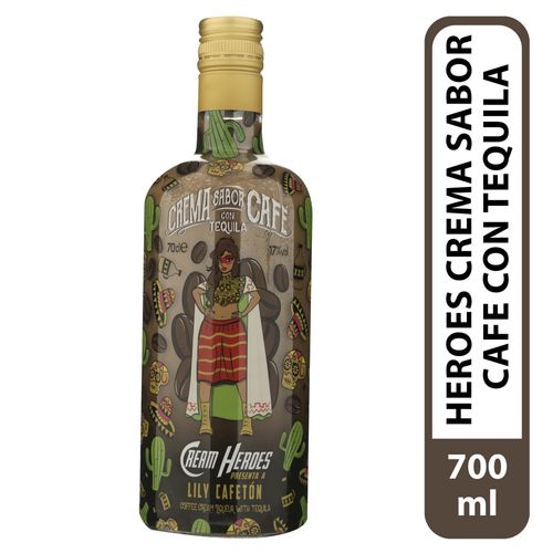 Licor en crema Heroes con tequila sabor café - 700 ml