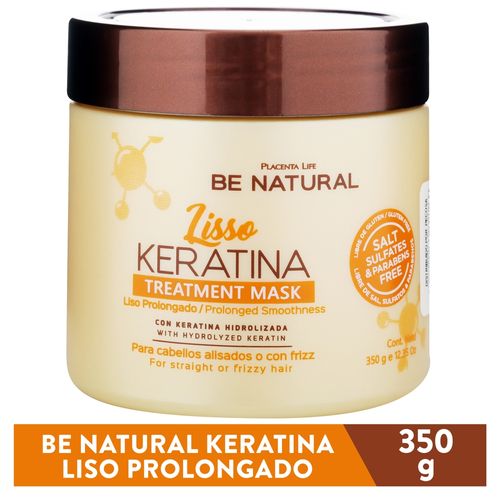 Mascarilla Be Natural Keratina liso prolongado  – 350 g