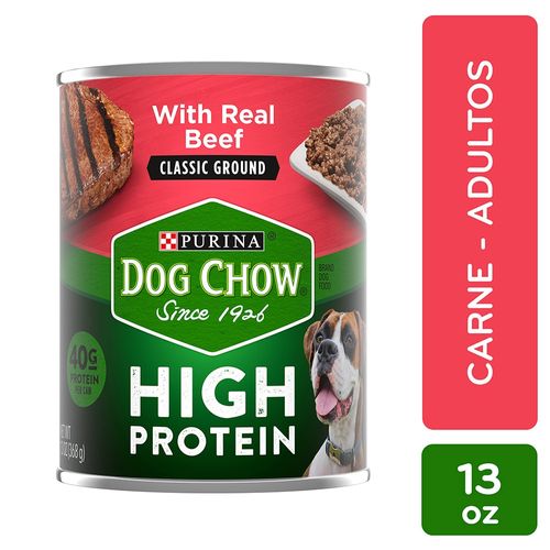 Alimento húmedo para perro Purina Dog Chow alta proteína con carne - 368 g