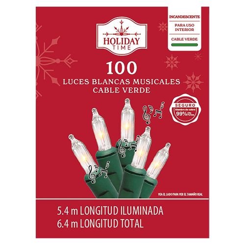 Serie 100 Luces Holiday Time musicales cálidas