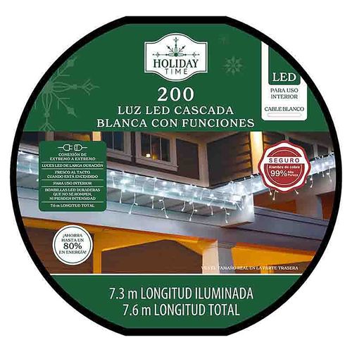 Luces Led Holiday Time cascada brillantes serie 200 luces