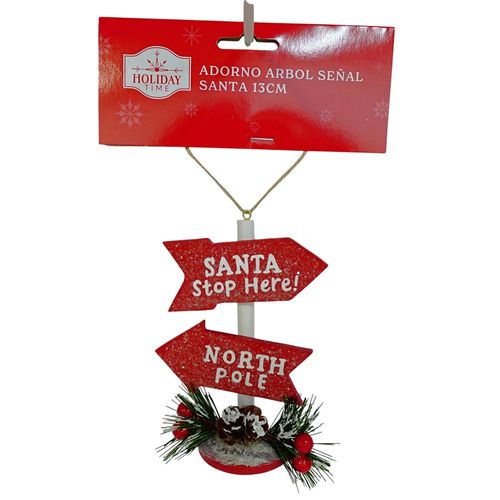 Adorno Holiday Time árbol señales navideñas - 13 cm