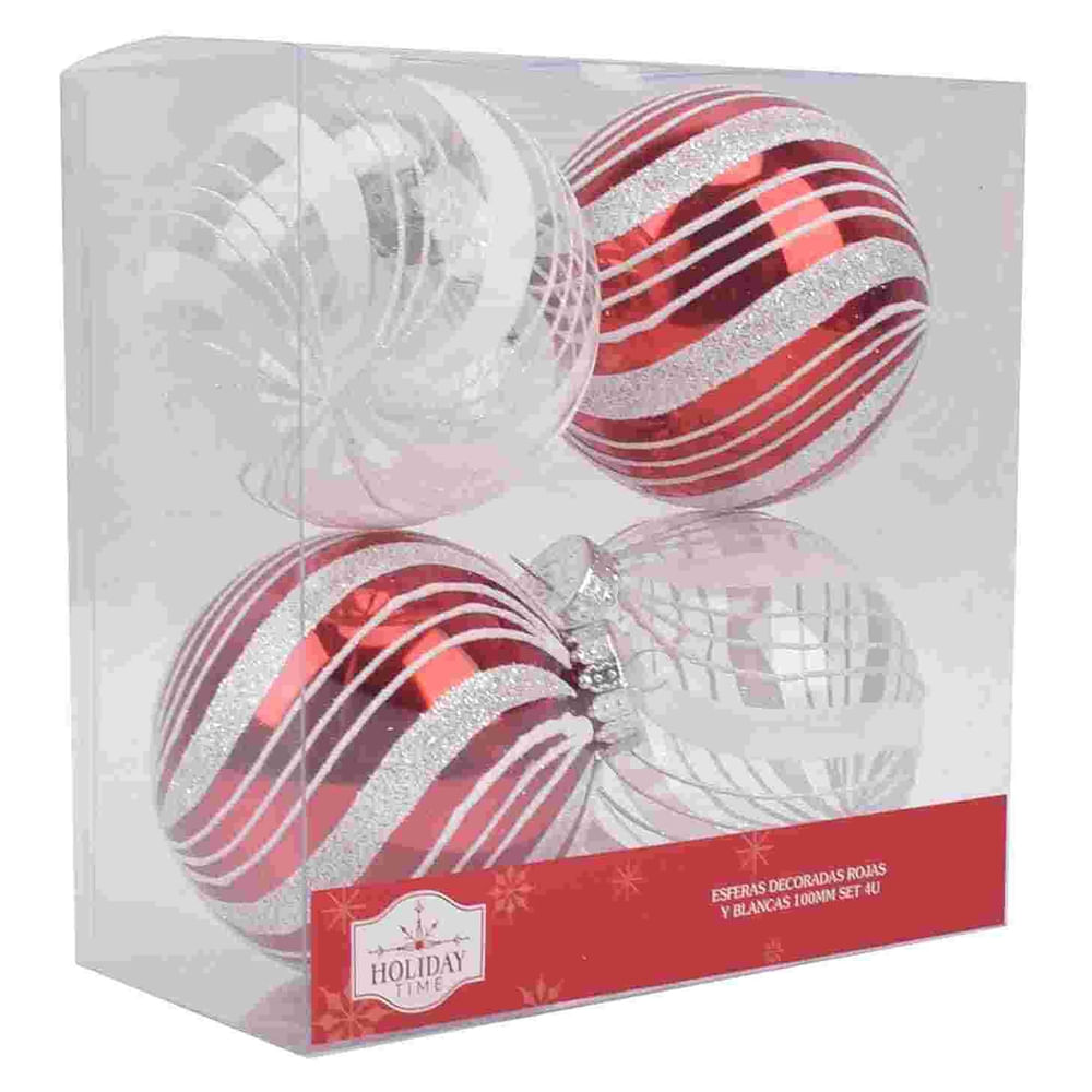 Esferas Decorad Rojas Blancas Set 4u Sp - Walmart | Costa Rica