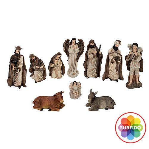 Set Holiday Time Nacimiento Del Niño Jesús 28 cm - 10 Pzas