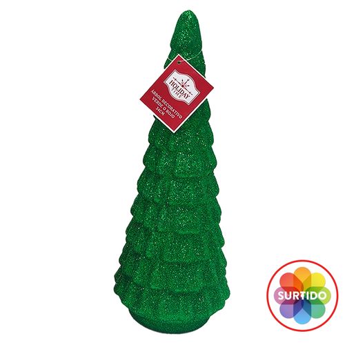 Árbol Holiday Time Verde ó Rojo Decorativo - 34 cm