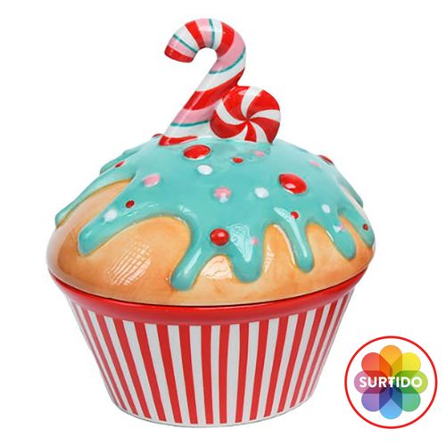 Cup cakes Holiday Time navideños con tapa - 12 cm
