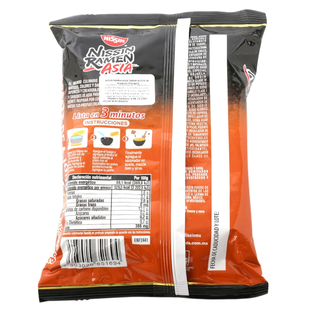 Comprar Nissin Ramen Asia Ajonjoli Picante 101gr | Walmart Costa