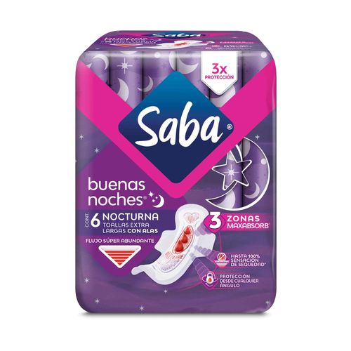 Toalla Saba Extra Larga Con Alas 6 unidades