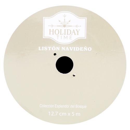 Listón Holiday Time Decorado - 12.7 cm x 5 m