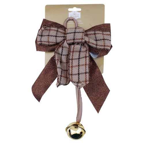 Moña Holiday Time Para Puerta Con Picks - 33 x 83 cm