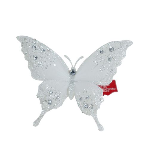 Clip Holiday Time Mariposa Blanca Navideña