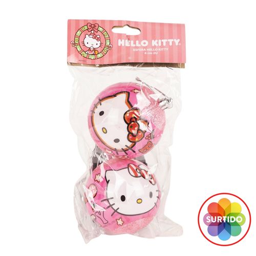 Esfera Hello Kitty Navideña 8 cm - 2 Uds