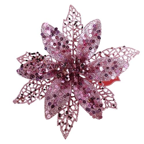 Clip Holiday Time flor pascua rosa navideña