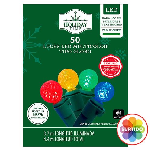 Luces led Holiday Time diseño bolitas serie 50 luces