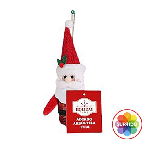 Adorno Holiday Time de tela para árbol diseño surtido - 28 cm