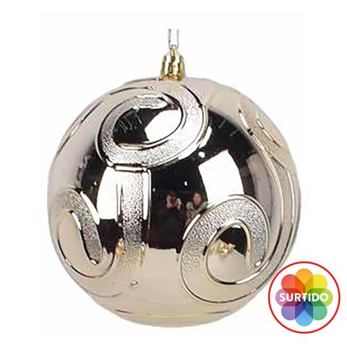 Esfera Holiday Time dorada textura - 120 mm