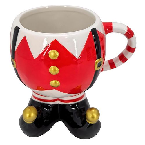 Taza de cerámica Holiday Time navideño de santa