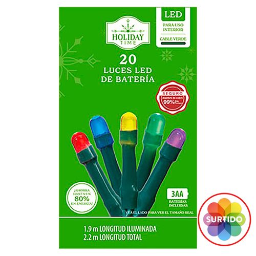 Mini luces Led Holiday Time serie 20 luces