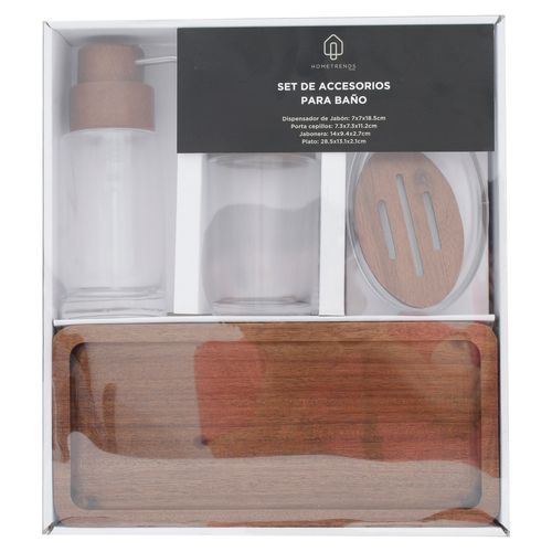 Accesorios Para Baño Hometrends Set De 4 Banos De Vidrio Hecho a Mano