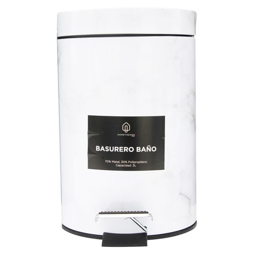 Accesorios Para Baño Hometrends Papelera Metalica 3l